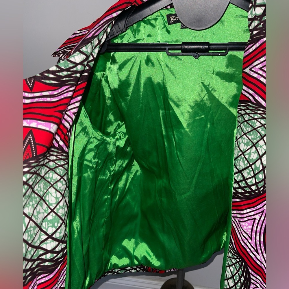 Swiss Brand “Brown-Skin.ch” Keep Riding Neon African Wax Print Bomber Jacket - Picture 9 of 15